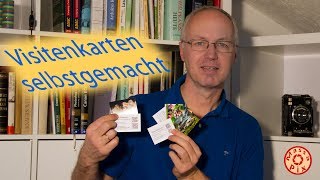 Visitenkarten selbstgemacht mit eigenem Motiv und QRBarcode [upl. by Odab329]