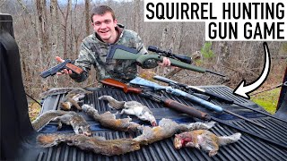 SQUIRREL HUNTING GUN GAME CHALLENGE [upl. by Ahcmis]