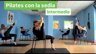 Pilates con la sedia intermedio  addome braccia e gambe forti [upl. by Ettecul]