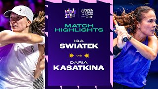 Iga Swiatek vs Daria Kasatkina  2024 WTA Finals Riyadh Group Stage  Match Highlights [upl. by Adahs282]