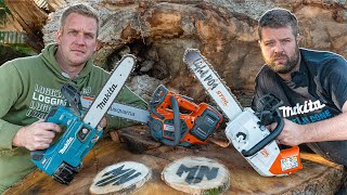 PRO Battery Top Handle Chainsaws STIHL MSA220T vs Husqvarna T540iXP vs Makita UC003G [upl. by Akienat28]