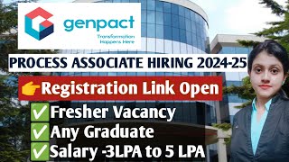 Genpact Process Associate Vacancy Fresher jobsAny GraduateOff campus Genpact hiring process 2024 [upl. by Colton]