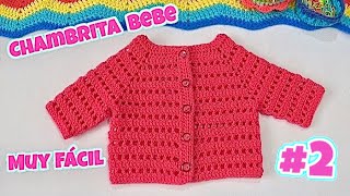 Saquito Tejido a Crochet Para bebe MUY FACIL para principiantes 2 [upl. by Assenev]