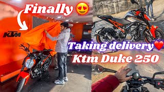 Finally Taking Delivery Of Ktm Duke 250 Bs6 2023 😍❤️ New color Evony Black🔥 delivery [upl. by Kim718]