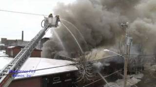 6 alarm mill fire in Woonsocket RI [upl. by Piper70]