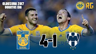 CLÁSICO REGIO  TIGRES 41 MONTERREY  4TOS IDA Clausura 2017  GOLES DE ANDRÉ GIGNAC y JESÚS DUEÑAS [upl. by Bodwell]