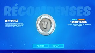 Comment recevoir les 1200 VBUCKS GRATUITS sur Fortnite [upl. by Iknarf]