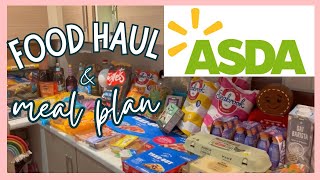 ASDA FOOD HAUL amp MEAL PLAN  GROCERY HAUL UK [upl. by Erasme755]