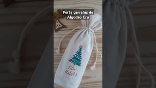 Porta Garrafas de Algodão Cru Personalizado Impressão Feliz Natal [upl. by Corene]