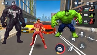 Venom Hulk Spiderman Captain America Ironman  Marvel  Avengers  New Spider Fighter 3 [upl. by Douglass566]