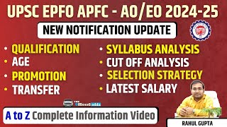 UPSC APFC AOEO A to Z Complete NOTIFICATION Information [upl. by Rubenstein]