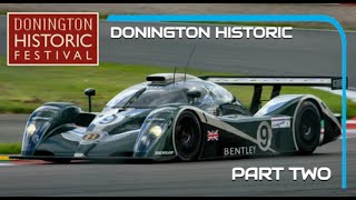 Donington Historic Festival 2024 Part two  Bentley Speed 8 demo parade laps and racing [upl. by Lemraj]