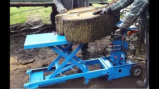 Holzspalter 325 kg Hubtisch Eigenbau für rückenschonendes Arbeiten [upl. by Nylirek]