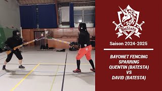 Bayonet fencing sparring Quentin Batesta vs David Batesta HEMA AMHE [upl. by Semmes363]