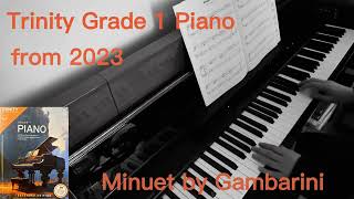 Trinity College Grade 1 Piano from 2023 Minuet  Elisabetta de Gambarini 17311765 [upl. by Aramois]