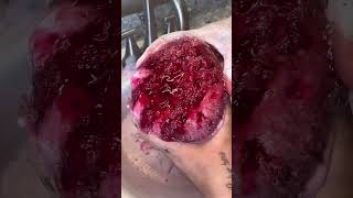 RED FLORAL PINALEN  BLUE FABULOSO PASTE SQUEEZES  ODDLY SATISFYING SPONGE SQUEEZING ASMR [upl. by Mcmath331]