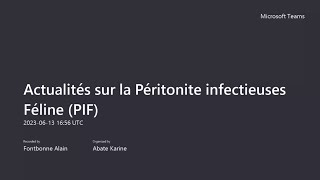 Actualités sur la Péritonite infectieuse Féline PIF  13 juin 2023 [upl. by Naam]