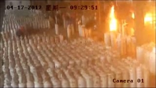 Footage Gas cylinders explode at facility in east China [upl. by Ennove]