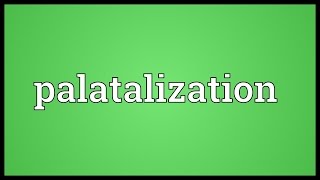 Palatalization Meaning [upl. by Esinyl321]