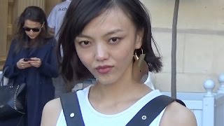 Rila FUKUSHIMA  Paris Fashion Week 5 october 2016 show Vuitton [upl. by Annoirb]