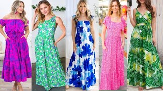 Longo Vestidos Estampado 2024 Floral Printed Outfits Summer Maxi Dresses Design Ideas 2024 Moda [upl. by Nwahshar]