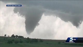 Thursday storms bring tornado warnings damage to Oklahoma [upl. by Vaughan]