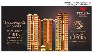 Rajapushpa CASA LUXURA at Neopolis Hyderabad  Rajapushpa Properties Newly Launched Project [upl. by Cicily]