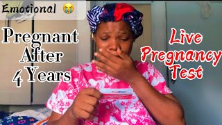 LIVE PREGNANCY TEST  AFTER TRYING TO CONCEIVE 4 YEARS emotional reaction livepregnancytest [upl. by Anos]