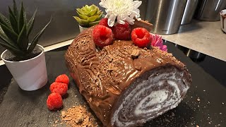 How to make a Yule Log Cake  Bûche de Noël  Log Cake Recipe for any Festival [upl. by Shirlene359]