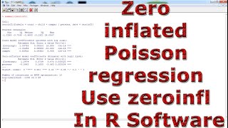 Zero inflated Poisson regression Use zeroinfl With In R Software [upl. by Garner]