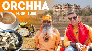 ORCHHA Food Tour I The Coffee Man of Orchha MP  Ramraja Temple  Poori Sabzi  Kalakand  Tikkad [upl. by Laurena]