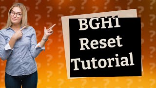 How do I reset my Panasonic bgh1 [upl. by Aitnohs]