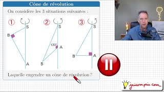 Exercice ♦ Identifier un cône de révolution • Rotation angle droit ♦ Quatrième [upl. by Suoivart]