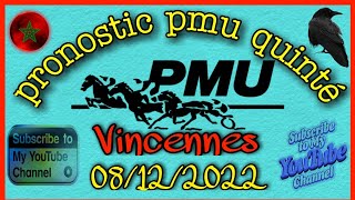 pronostic quinte jeudi 8 décembre 2022 Vincennes [upl. by Rahmann]