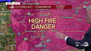 Denver weather Critical fire weather conditions a concern in Colorado Saturday [upl. by Anilorac]