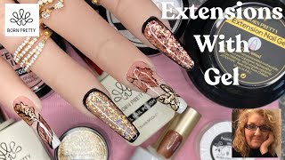 Sparkly Autumn Fall Nails Extensions Encapsulated Glitter Born Pretty [upl. by Lani]