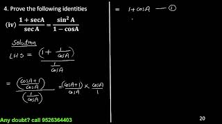 10th trigonometric identities qn 4 iv [upl. by Ahsimit]