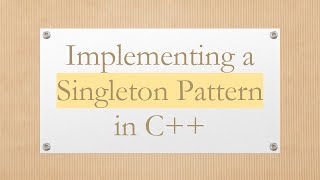 Implementing a Singleton Pattern in C [upl. by Idolem]