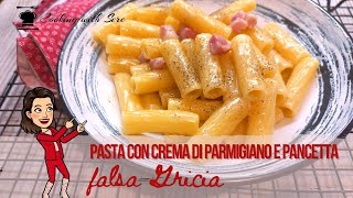 Pasta con pancetta crema di parmigiano e pepe  Falsa Grigia [upl. by Bowie694]