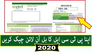 How to Check PTCL Bill online in Pakistan 2020 [upl. by Nodearb]