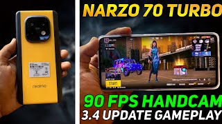 REALME NARZO 70 TURBO BGMI TEST 34 UPDATE WITH FPS METER  DM 7300 ENERGY PROCESSOR 🥵🔥 [upl. by Wit447]