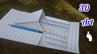 How to draw 3D object on paper । Optical Illusion on paper [upl. by Infield92]