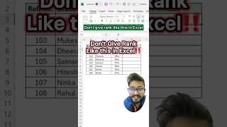 Dont Give Rank in Excel‼️Instead Use Amazing Function exceltricks exceltips excel shorts [upl. by Soisanahta374]