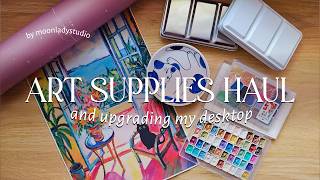 Aliexpress Art Supplies Haul ✨ and Upgrading my Desktop ⌨️  Studio Vlog unboxing AREN sub [upl. by Aiym]