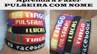 Como fazer pulseira de linha com Nome Pulseira HippiePulseira da Amizade 1 [upl. by Shulins414]