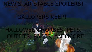 NEW STAR STABLE ROADMAP HALLOWEEN HORSES GALLOPERS KEEP PETS OUTFITS RACES AND MORE [upl. by Gamali74]