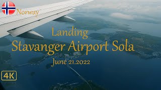 Norway 4k  Landing Stavanger Airport Sola June 212022 [upl. by Felecia39]