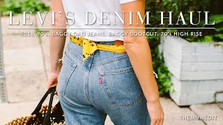 Levis Jeans Haul 501s 90s Baggy Dad Jeans Baggy Bootcut 70s High Rise [upl. by Ber]