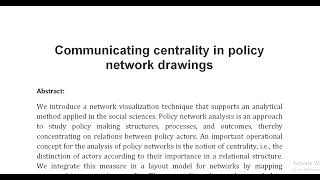 Communicating centrality in policy network drawings [upl. by Anitsyrhc]