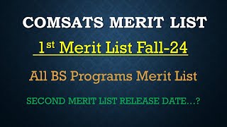 COMSATS 1ST MERIT LIST ANNOUNCED  BS Admissions 2024 [upl. by Casar249]